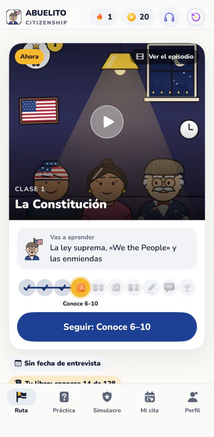 Pantalla de Abuelito · Citizenship